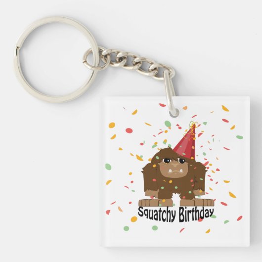 Squatchy Birthday Sleutelhanger (voorkant)
