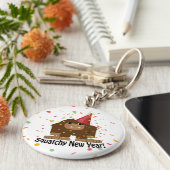 Squatchy nieuwjaar sleutelhanger (Zijkant)