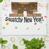 Squatchy nieuwjaar theedoek (Gevouwen)
