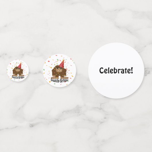 Squatchy Verjaardag Schattige Sasquatch Confetti (Achterkanten)
