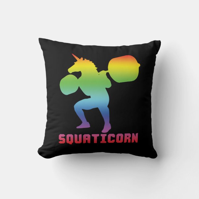 Squaticorn - Beend Day - Squat Unicorn - Workout Kussen (Voorkant)
