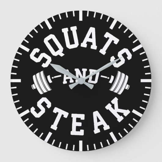 Squats and Steak, Beendag - Funny Workout Grote Klok (Voorkant)