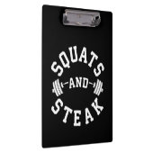 Squats and Steak, Beendag - Funny Workout Klembord (Rechts)