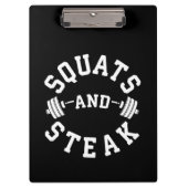 Squats and Steak, Beendag - Funny Workout Klembord (Voorkant)
