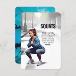 Squats Fitness Kaart met Blauwe Achterkant
