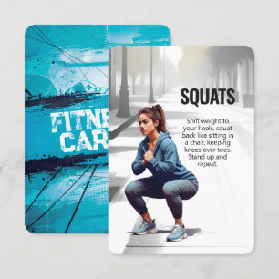 Squats Fitness Kaart met Blauwe Achterkant