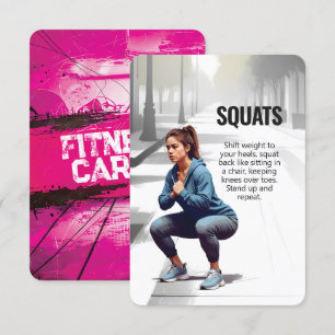 Squats Fitness Kaart met Roze Rug