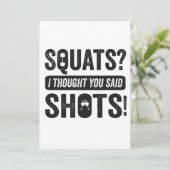 Squats I Gedachten Je Zei Shots Grappige Fitness Kaart (Staand voorkant)