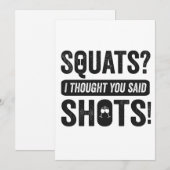 Squats I Gedachten You Said Shots Grappige Fitness Kaart (Voorkant / Achterkant)