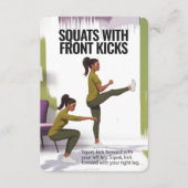 Squats met Kicks Fitness Kaart met Blue Backing (Voorkant)
