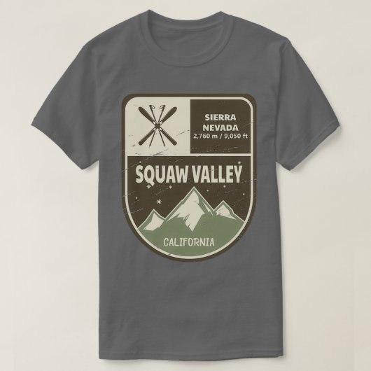 Squaw Valley Sierra Nevada California T-shirt (Design voorkant)