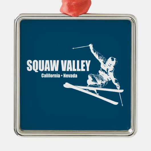 Squaw Valley Ski Resort Skier Metalen Ornament (Voorkant)