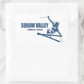Squaw Valley Ski Resort Skier Rechthoekige Sticker (Tas)