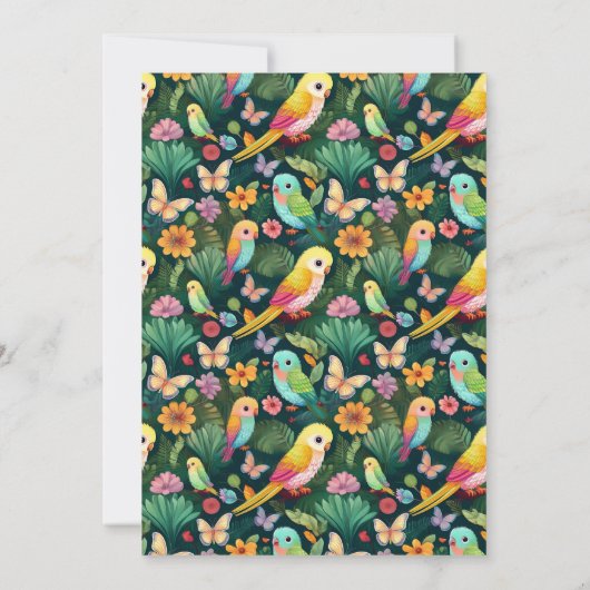 Squawk-tacular 2nd Birthday Bash: een kleurrijke Kaart (Achterkant)