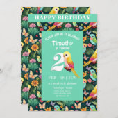 Squawk-tacular 2nd Birthday Bash: een kleurrijke Kaart (Voorkant / Achterkant)