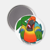 Squawking Sun Conure Magneet (Voorkant / Achterkant)