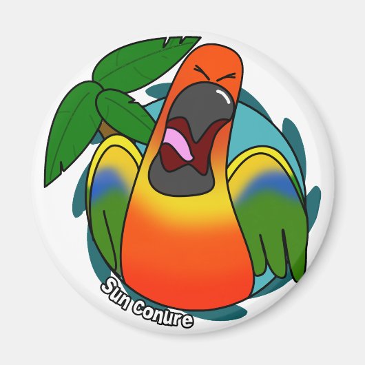 Squawking Sun Conure Magneet (Voorkant)
