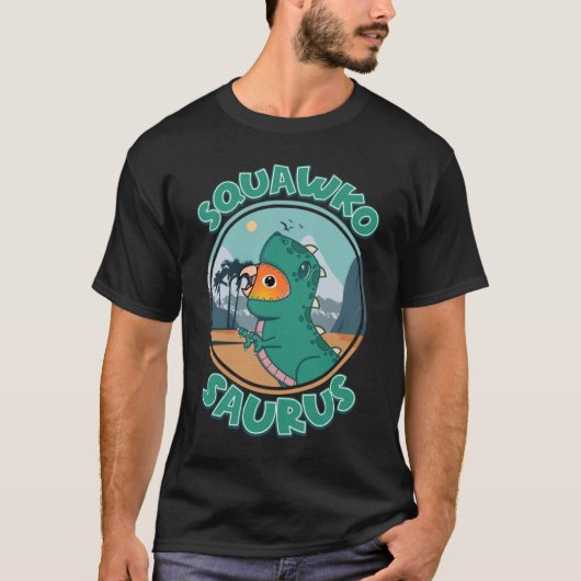 Squawkosaurus Rex Papegaai I Groene Wang Ananas C T-shirt (Voorkant)