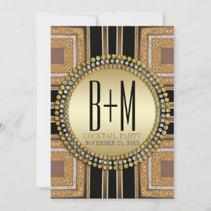 Squazi ArtDeco Gold Black Cocktail Party Kaart