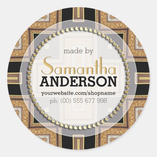 Squazo ArtDeco Goud Zwart Gemaakt door Labels Stic (Voorkant)