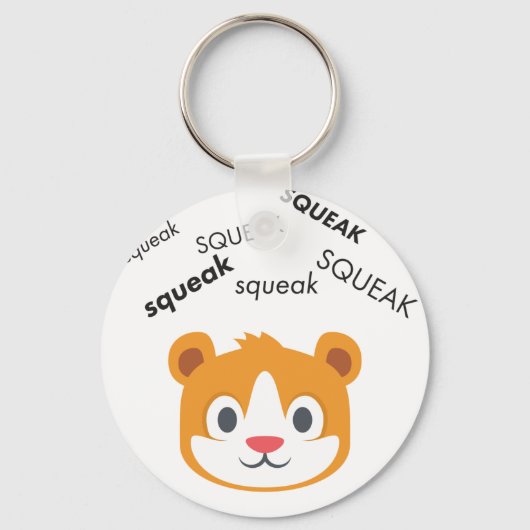 Squeak Hamster Cute Emoji Sleutelhanger (Voorkant)