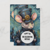 Squeakins Dank u Steampunk dier Custom Bedankkaart (Voorkant / Achterkant)