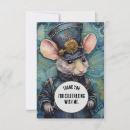 Squeakins Dank u Steampunk dier Custom Bedankkaart