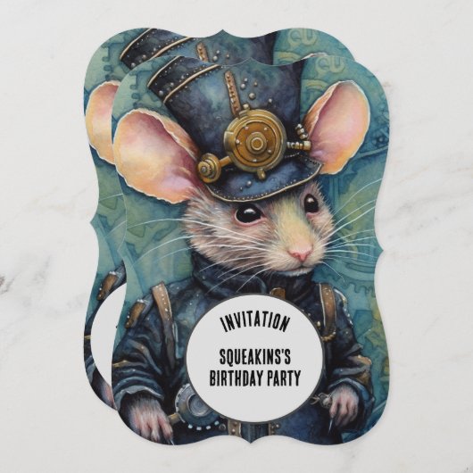 Squeakins Steampunk Dier Aangepaste naam Kaart (Voorkant / Achterkant)