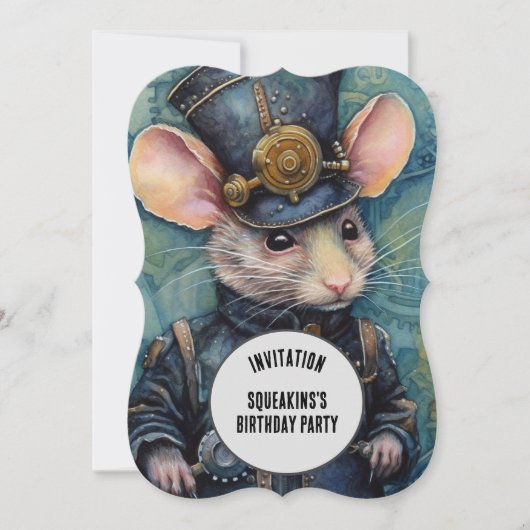 Squeakins Steampunk Dier Aangepaste naam Kaart (Voorkant)