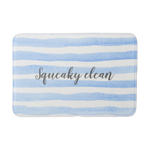 Squeaky Clean blue stripe waterverf badmat