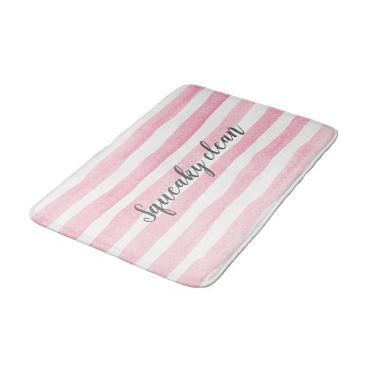 Squeaky Clean roze streep waterverf badmat (Gekanteld)