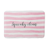 Squeaky Clean roze streep waterverf badmat (Voorkant)