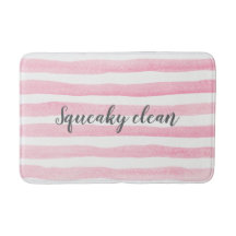 Squeaky Clean roze streep waterverf badmat
