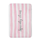 Squeaky Clean roze streep waterverf badmat (Voorkant Verticaal)
