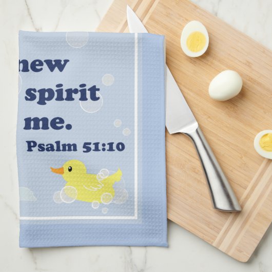 Squeaky Clean Rubber Duckie Hand Towel Theedoek (Quarter Fold)