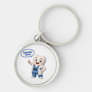 Squeaky Clean Tand Mascotte Ronde Sleutelhanger