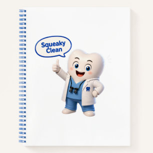 Squeaky Clean Tand Mascotte Spiraal Notebook Notitieboek