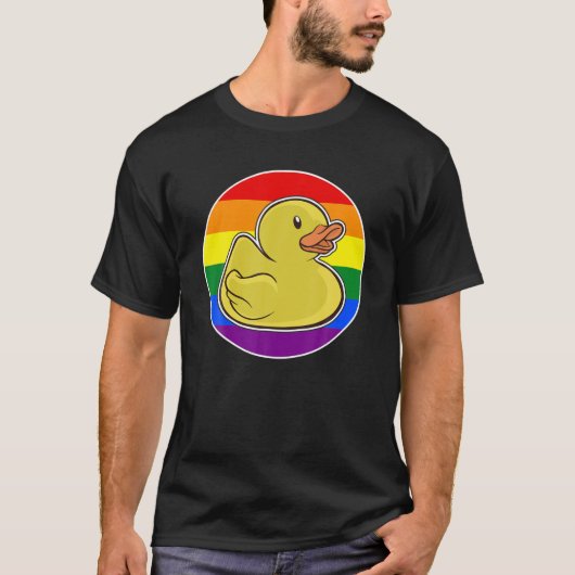 Squeaky Duck Rainbow Duck Pride T-shirt (Voorkant)
