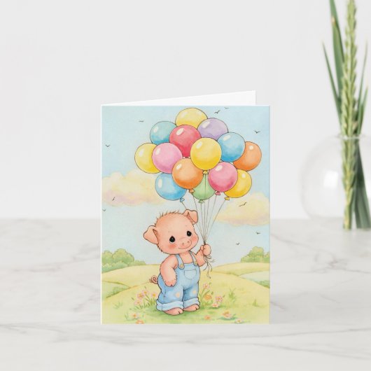 Squeal with Delight op de Kaart van de verjaardag (Voorkant)