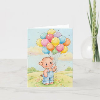 Squeal with Delight op de Kaart van de verjaardag