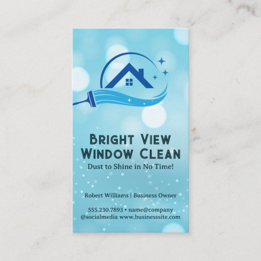 Squeegee Cleaning Home Logo Visitekaartje (Voorkant)