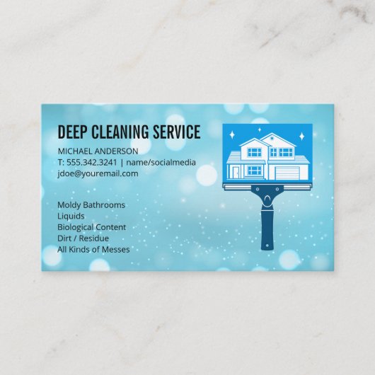 Squeegee Home Logo | Deep Cleaning Visitekaartje (Voorkant)
