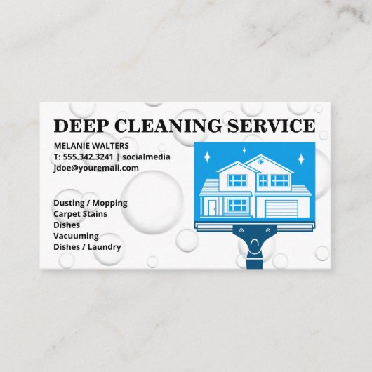 Squeegee Home Logo | Zeepbellen Visitekaartje (Voorkant)