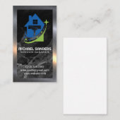 Squeegee Logo | Schoonmaakdiensten | Marmer Metaal Visitekaartje (Voorkant / Achterkant)