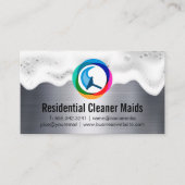 Squeegee Logo | zeepschuim | Metallic Visitekaartje (Voorkant)