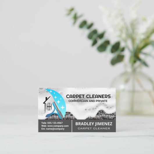 Squeegee Soap Cleaner Logo | Rug | Soap  Visitekaartje (Staand voorkant)