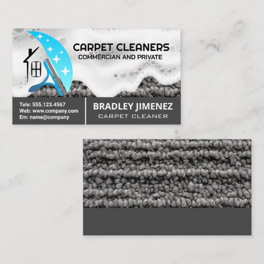 Squeegee Soap Cleaner Logo | Rug | Soap  Visitekaartje (Voorkant / Achterkant)