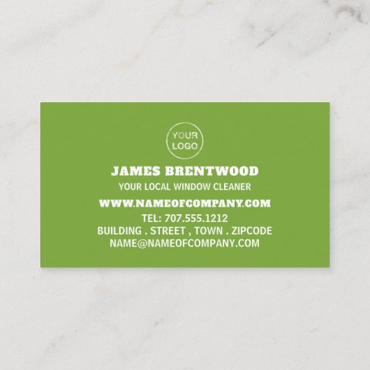 Squeegee, Window Cleaner, Cleaner Service Visitekaartje (Achterkant)