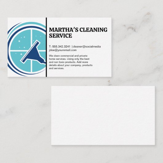 Squeegee Window | Maid Cleaners Visitekaartje (Voorkant / Achterkant)