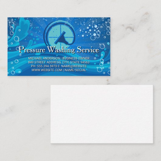 Squeegee Windows Clean | Bubbles Visitekaartje (Voorkant / Achterkant)